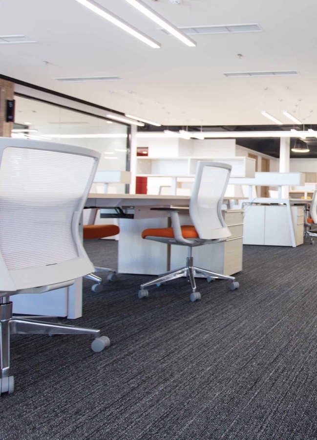 Carpeted commercial office interior maintained by Servi-Tek