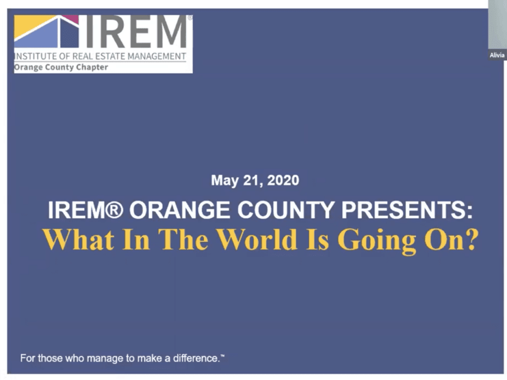 IREM OC’s meeting spotlights the importance of visible janitorial services and how facilities can reopen safely