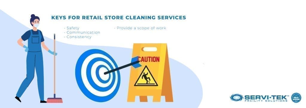 Keys for retail store cleaning services